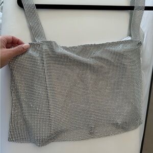 Sparkly crop top, open back, 12th Tribe size M